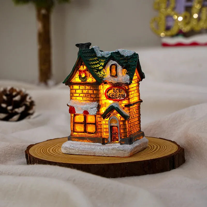 Christmas Village Set - 6 Hand-Painted Light Up Christmas Houses 8