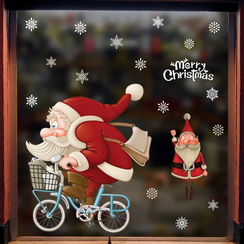 Christmas Window Decorations with Santa Claus and Reindeer – Festive Indoor Window Clings 45x36.5 cm 10