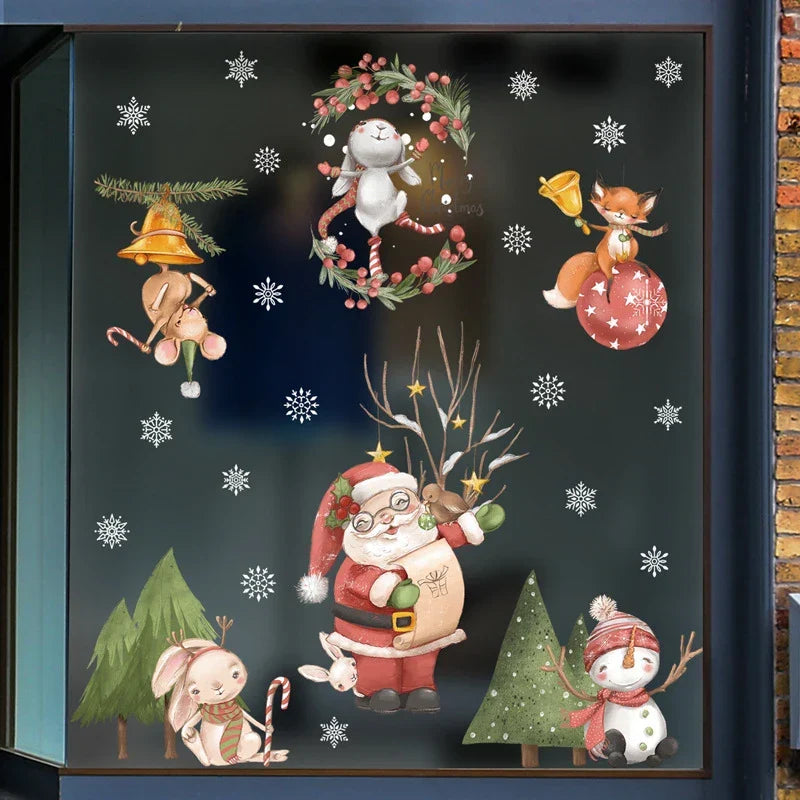 Christmas Window Decorations with Santa Claus and Reindeer – Festive Indoor Window Clings 45x36.5 cm 13