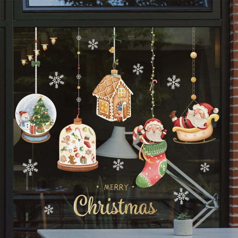 Christmas Window Decorations with Santa Claus and Reindeer – Festive Indoor Window Clings 45x36.5 cm 19