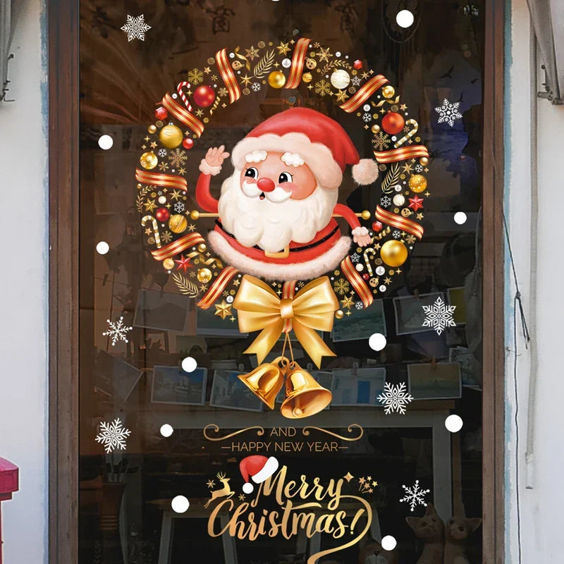 Christmas Window Decorations with Santa Claus and Reindeer – Festive Indoor Window Clings 45x36.5 cm 2
