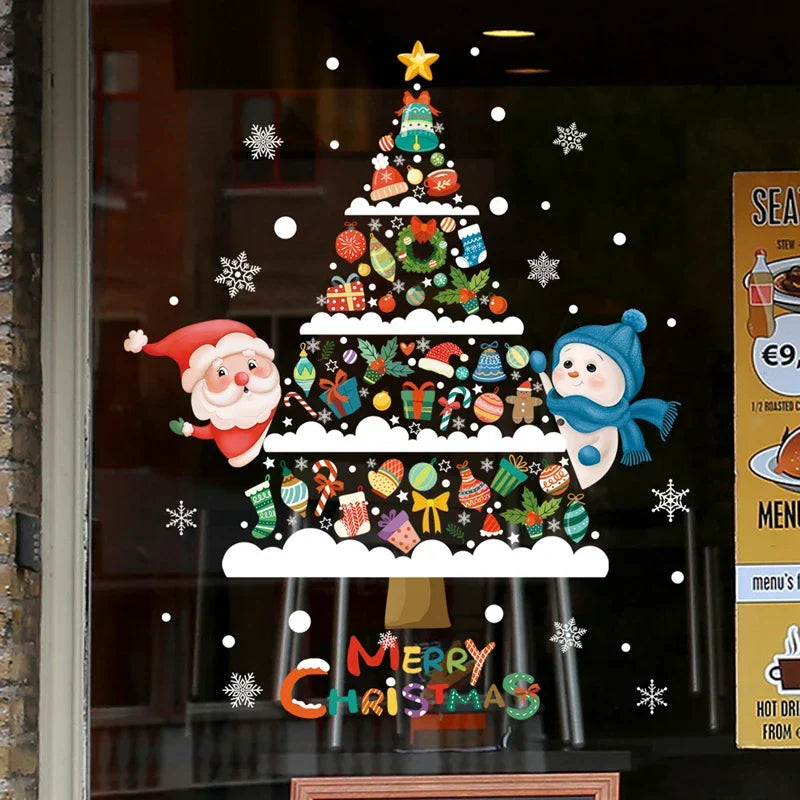 Christmas Window Decorations with Santa Claus and Reindeer – Festive Indoor Window Clings 45x36.5 cm 20