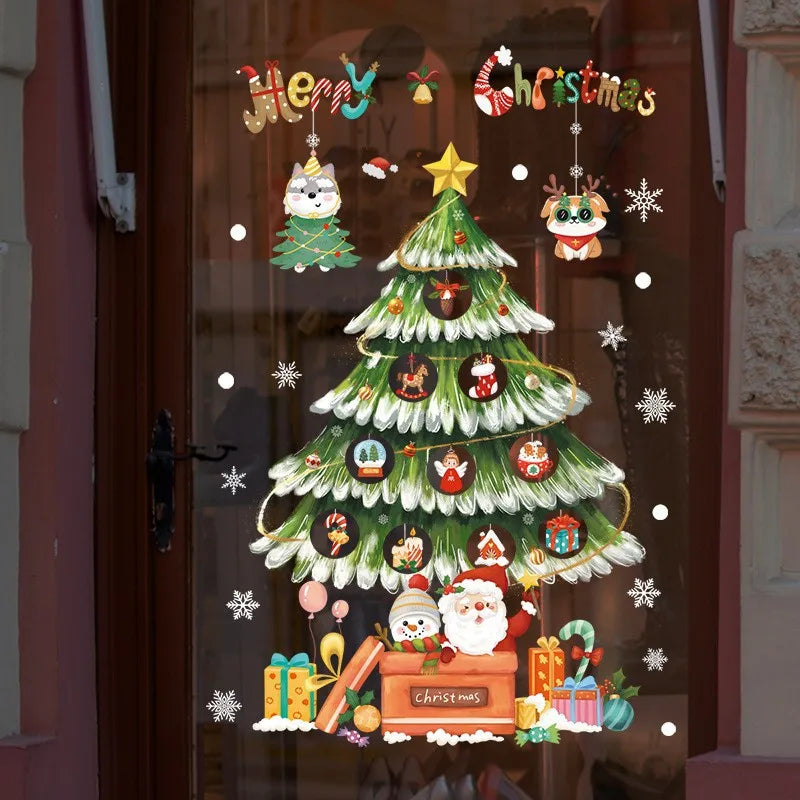 Christmas Window Decorations with Santa Claus and Reindeer – Festive Indoor Window Clings 45x36.5 cm 25