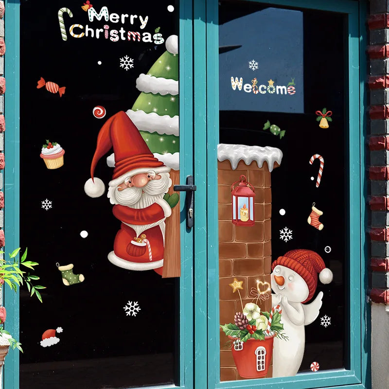 Christmas Window Decorations with Santa Claus and Reindeer – Festive Indoor Window Clings 45x36.5 cm 26