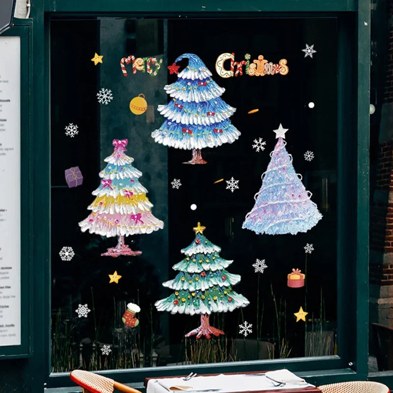 Christmas Window Decorations with Santa Claus and Reindeer – Festive Indoor Window Clings 45x36.5 cm 28