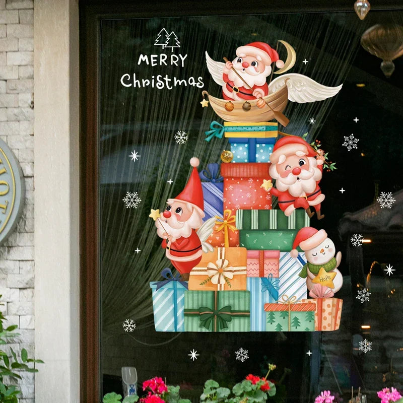 Christmas Window Decorations with Santa Claus and Reindeer – Festive Indoor Window Clings 45x36.5 cm 29