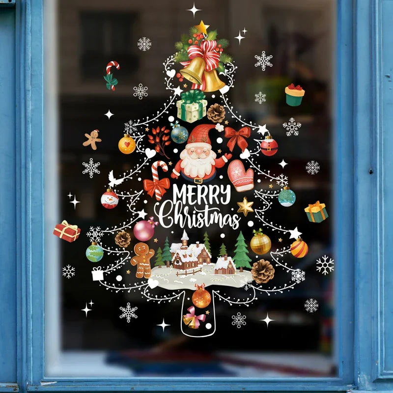 Christmas Window Decorations with Santa Claus and Reindeer – Festive Indoor Window Clings 45x36.5 cm 3