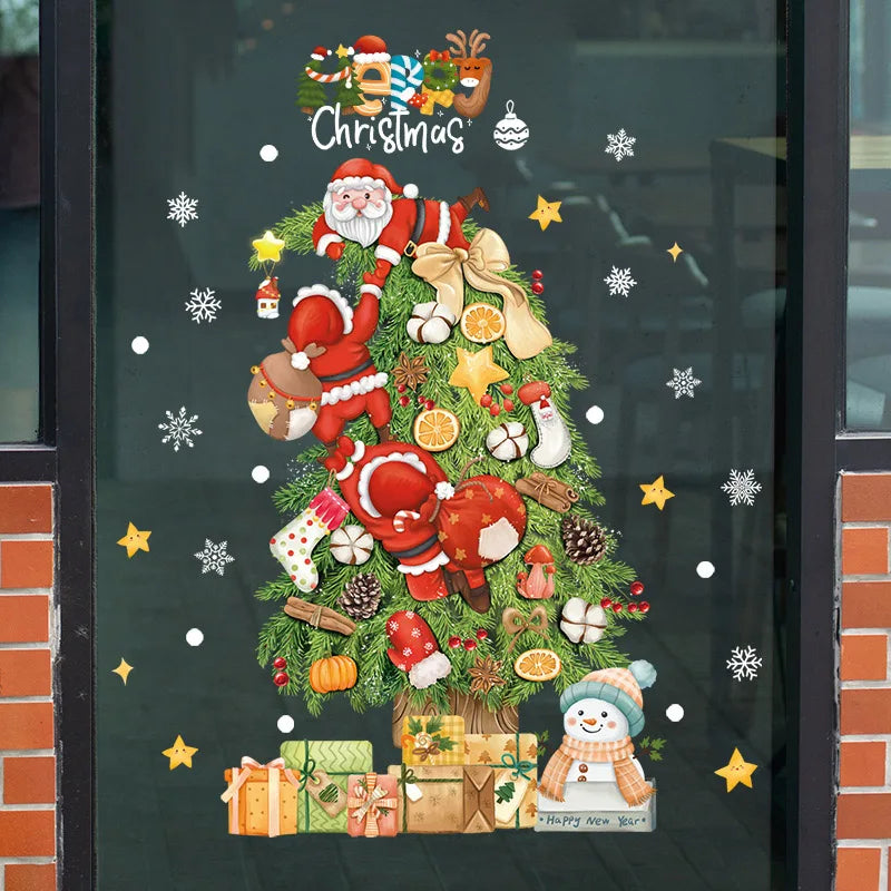 Christmas Window Decorations with Santa Claus and Reindeer – Festive Indoor Window Clings 45x36.5 cm 4