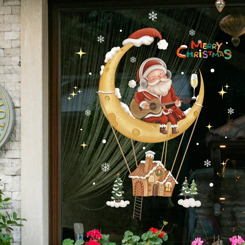 Christmas Window Decorations with Santa Claus and Reindeer – Festive Indoor Window Clings 45x36.5 cm 6