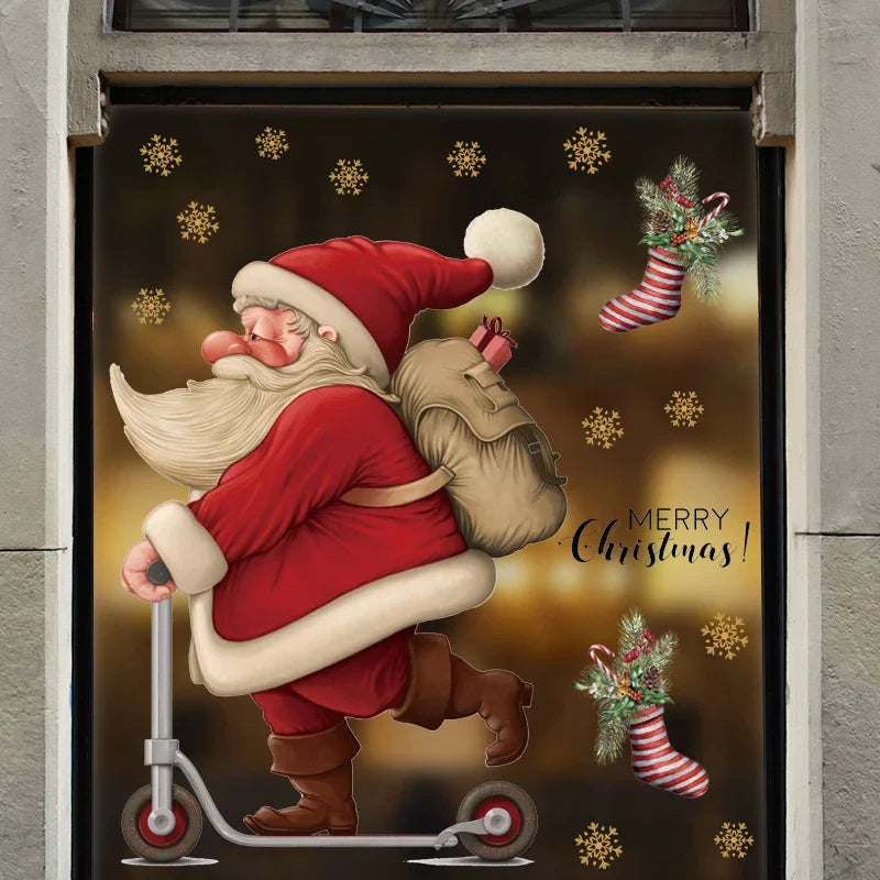 Christmas Window Decorations with Santa Claus and Reindeer – Festive Indoor Window Clings 45x36.5 cm 7