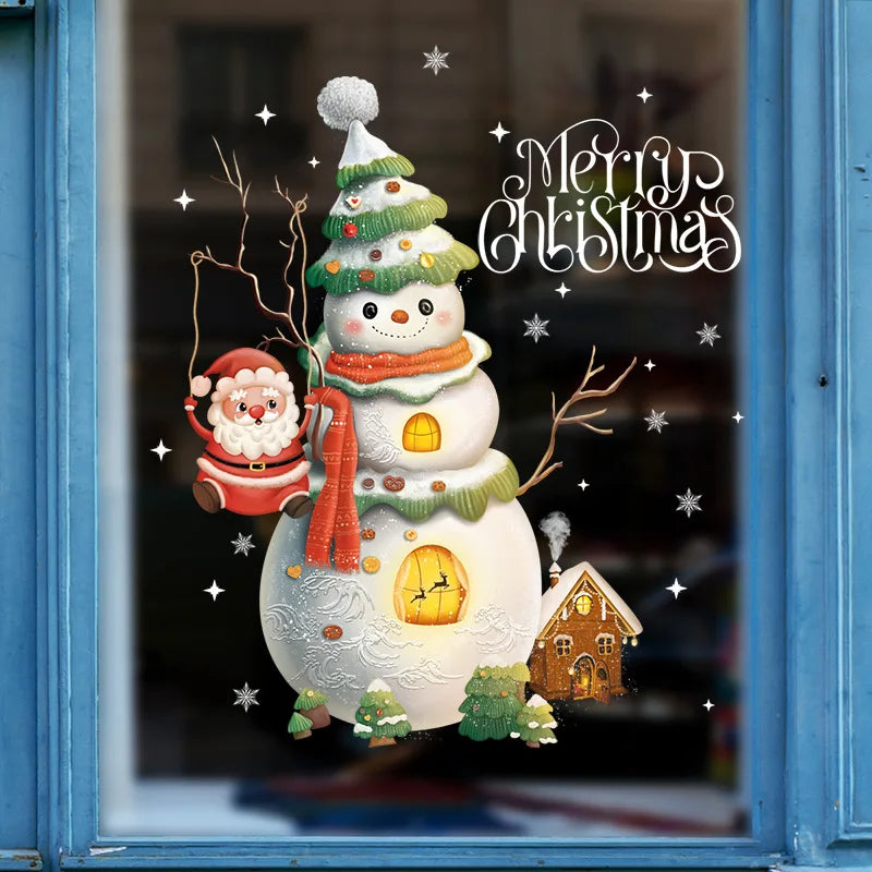 Christmas Window Decorations with Santa Claus and Reindeer – Festive Indoor Window Clings 45x36.5 cm 8