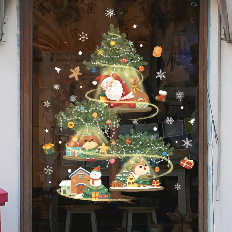 Christmas Window Decorations with Santa Claus and Reindeer – Festive Indoor Window Clings 45x36.5 cm 9