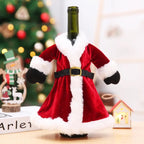 Christmas Wine Bottle Covers - Festive Velvet Set for Holiday Decor 8