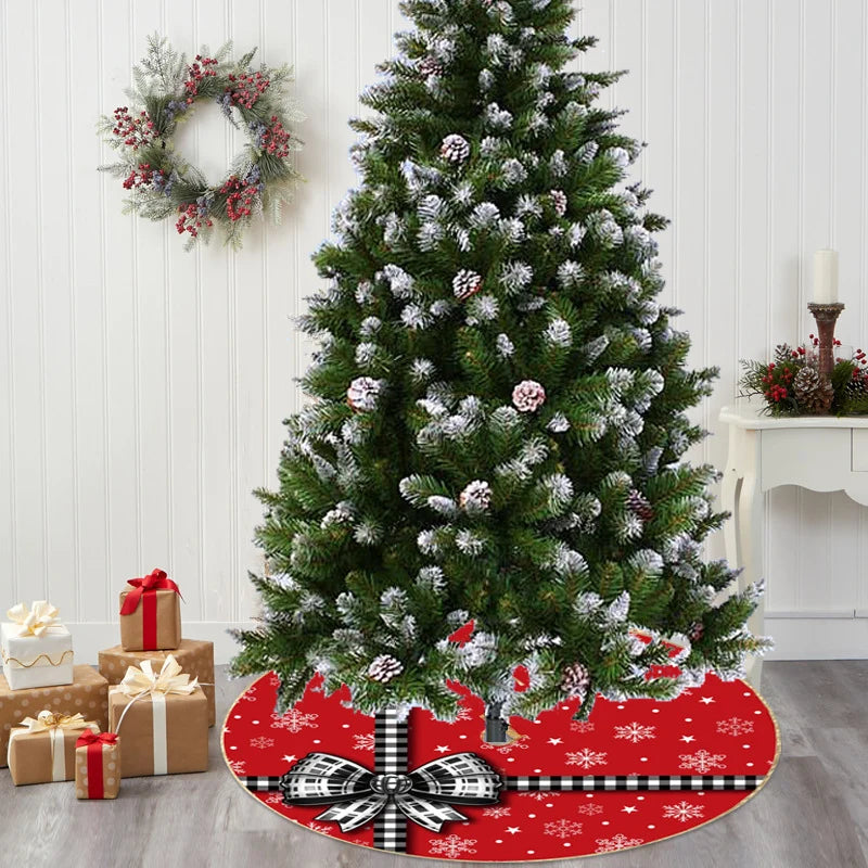 Christmas Wrapping Paper Roll with Red Snowflake Design and Black White Plaid Ribbon – Durable Gift Wrap for Festive Occasions 3