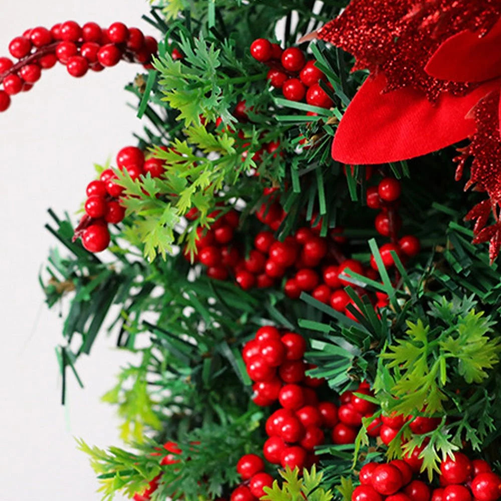 Christmas Wreath with LED Lantern and Ornaments – Outdoor Christmas Door Wreath for Front Door Decoration 6