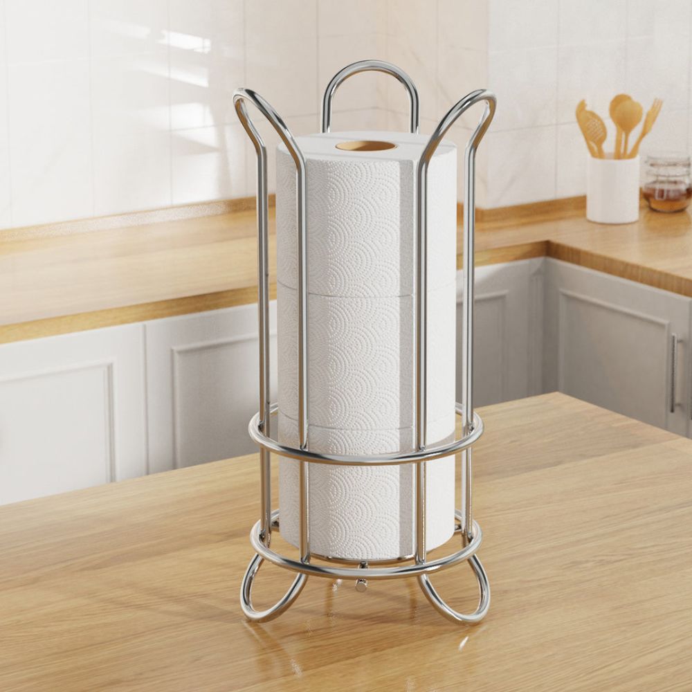 ChromeHaven Toilet Paper Holder - Elegant Design & Space-Saving Storage 0