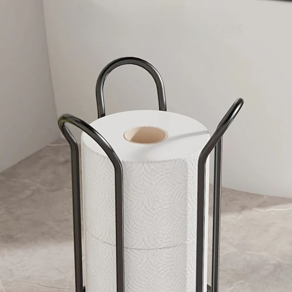 ChromeHaven Toilet Paper Holder - Elegant Design & Space-Saving Storage 6