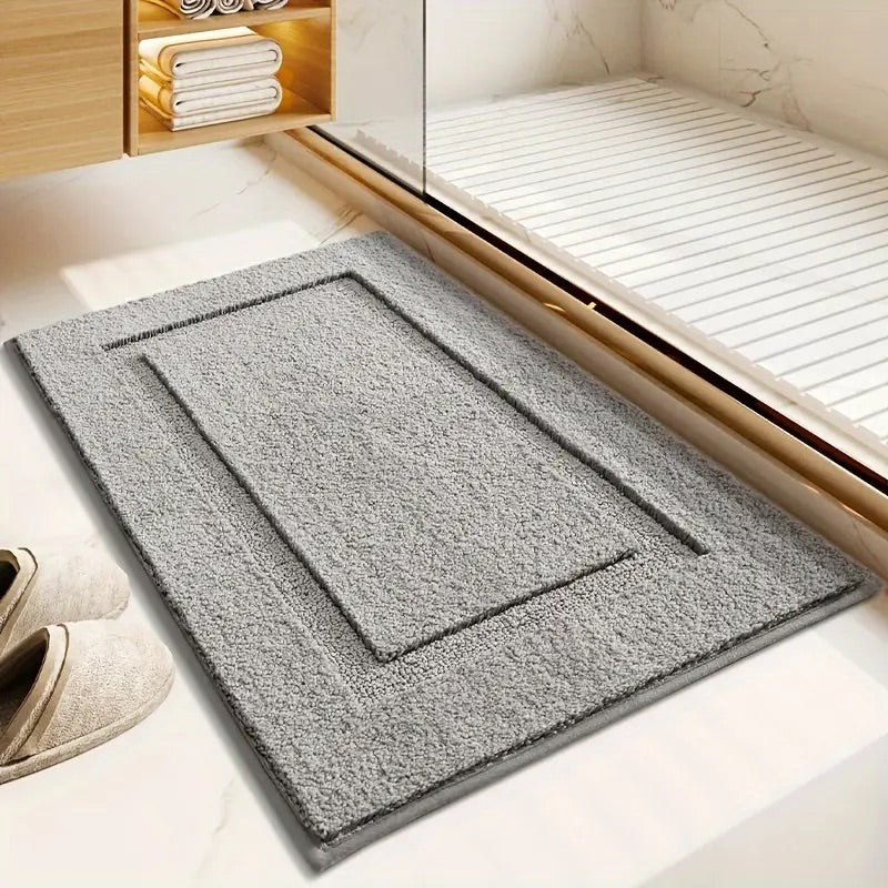 Classic Border Bath Mat - Quick-Drying, Non-Slip & Absorbent Design 2