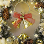 Classic LED Christmas Wreath with Bells and Golden Shimmer - Battery-Powered Holiday Door Wreath for Outdoor Decor 5