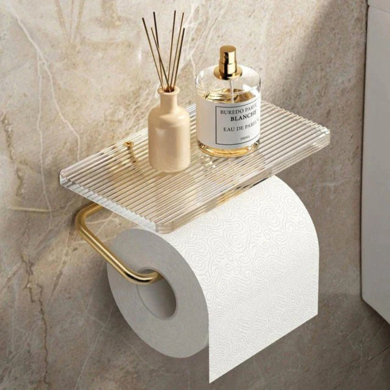 Clear Acrylic Toilet Paper Holder - Stylish, Space-Saving Wall Mount 0