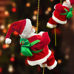 Climbing Rope Santa Ornament - Battery-Powered Christmas Tree Decoration 0