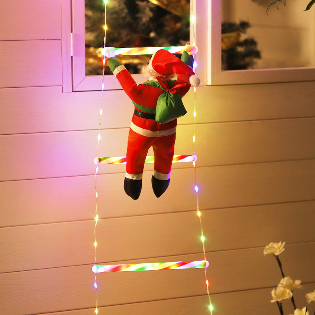 Climbing Santa Ladder Set - USB-Powered Outdoor Christmas Decoration 2
