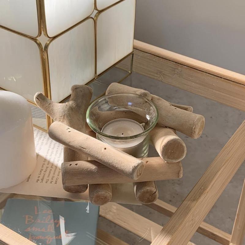 Coastal Tealight Candle Holder - Handcrafted Reclaimed Wood Design 4