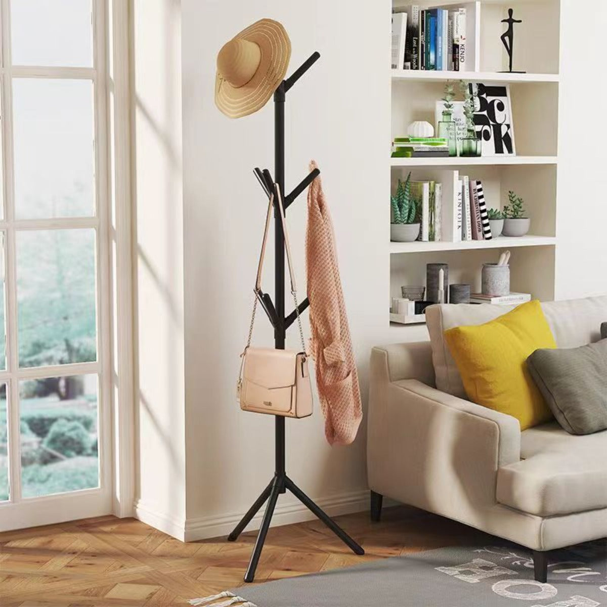 Coat Hook Wall Mounted Plastic Tree Branch Design Black or White 1