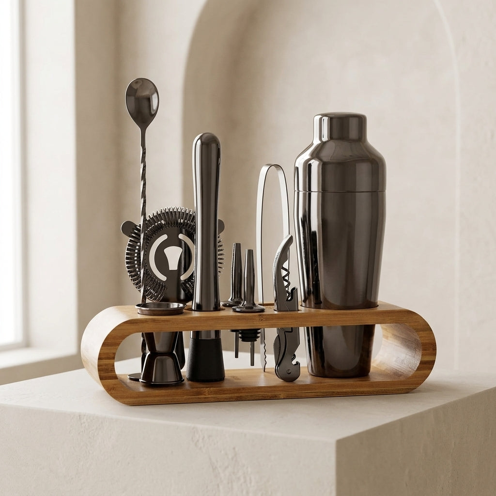 Cocktail Shaker Set 10 Piece Stainless Steel Bar Kit 1