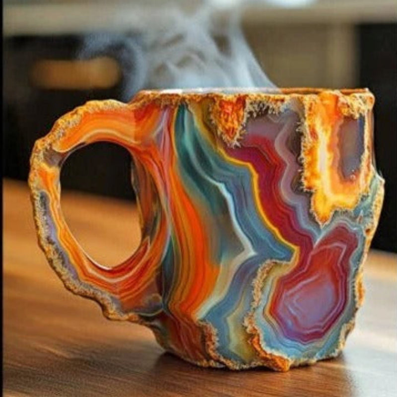 Coffee Mug Resin Imitation Crystal Design Ergonomic Handle Dishwasher Safe Drinkware 06