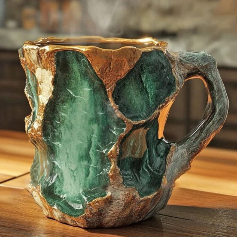 Coffee Mug Resin Imitation Crystal Design Ergonomic Handle Dishwasher Safe Drinkware 10