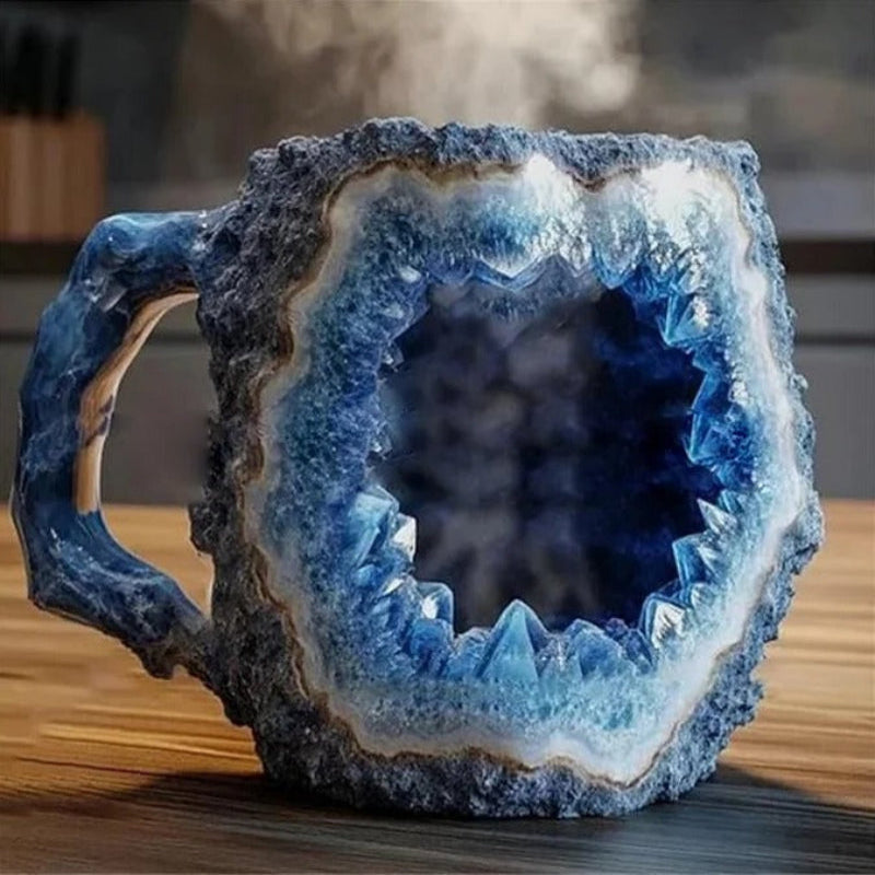 Coffee Mug Resin Imitation Crystal Design Ergonomic Handle Dishwasher Safe Drinkware 11
