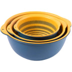Colander Bowl Set Plastic 6 Piece Double Layer Nesting, Kitchen Prep Solution 5