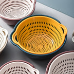 Colander Bowl Set Plastic 8 Piece Double Layer Nesting, Kitchen Prep Solution 4