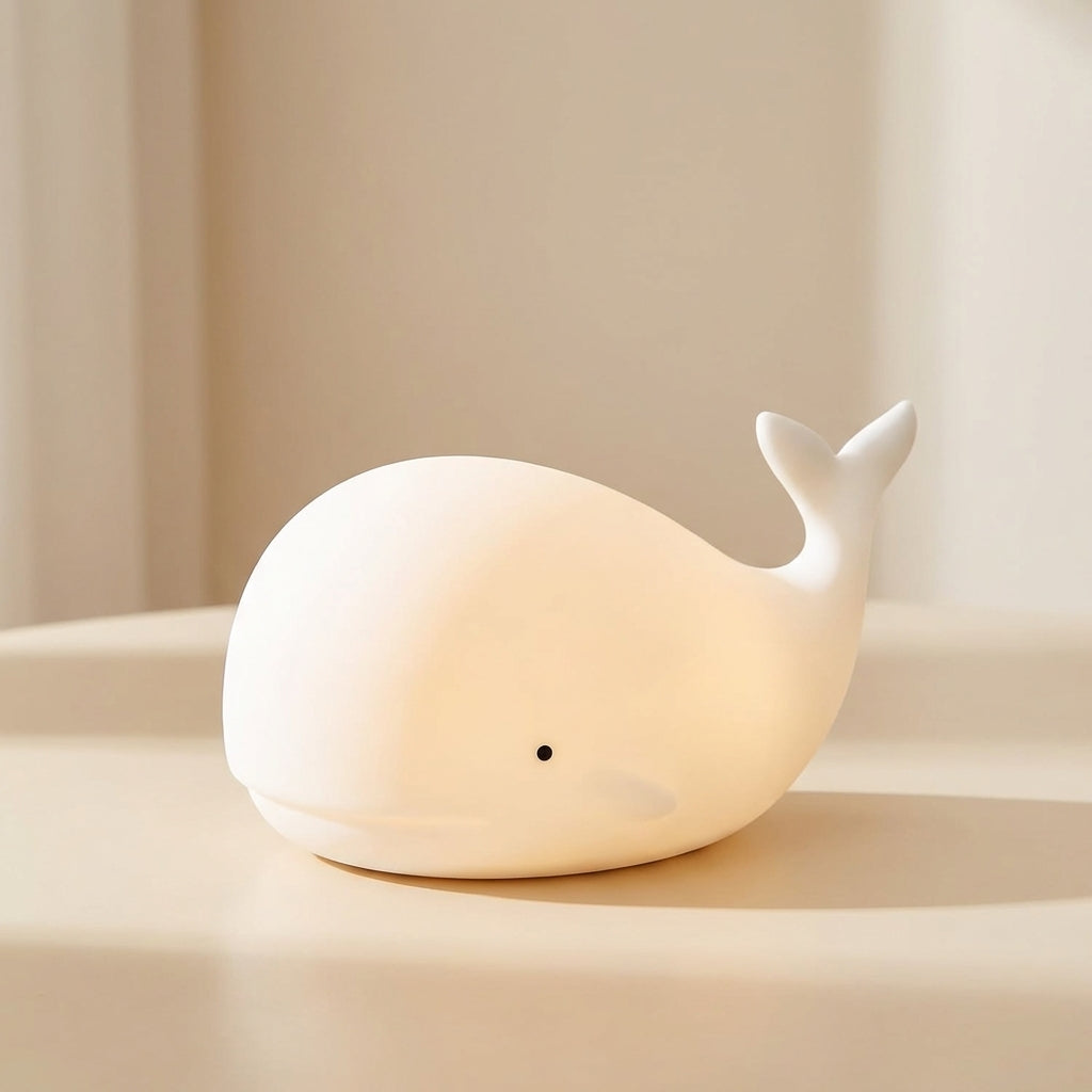 Color-Changing Whale Night Light – Soft Silicone Lamp for Kids' Rooms, Rechargeable LED with Touch Control, Gentle Glow