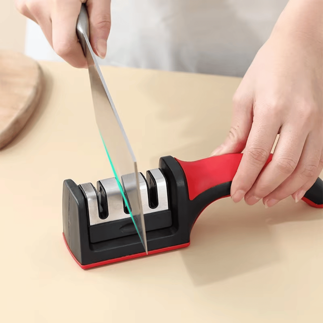 Compact Knife Sharpener for Straight and Serrated Blades – Durable Steel and ABS Construction for Effortless Cutting 2