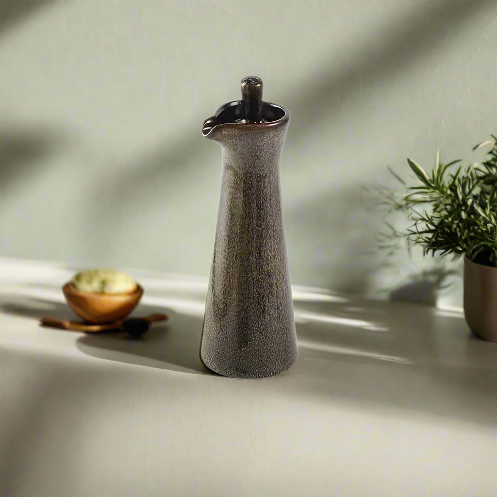 Condiment Bottle Ceramic 100 ml Oval Pouring, Elegant Japanese Design 8