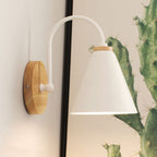 Cone Wall Sconce - Modern Wooden Base for Cozy Atmosphere 0