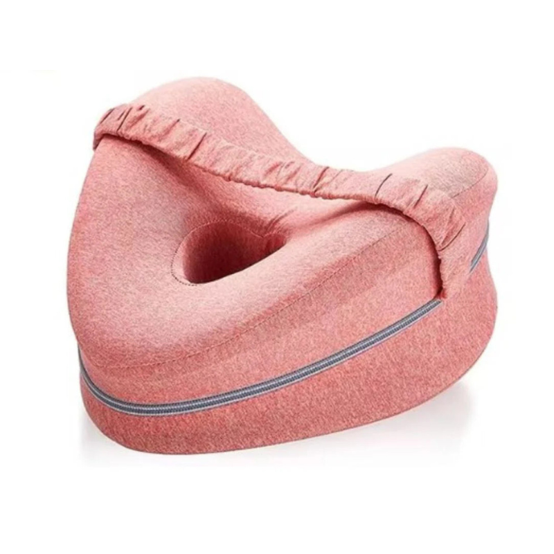 Pink travel pillow on a white background