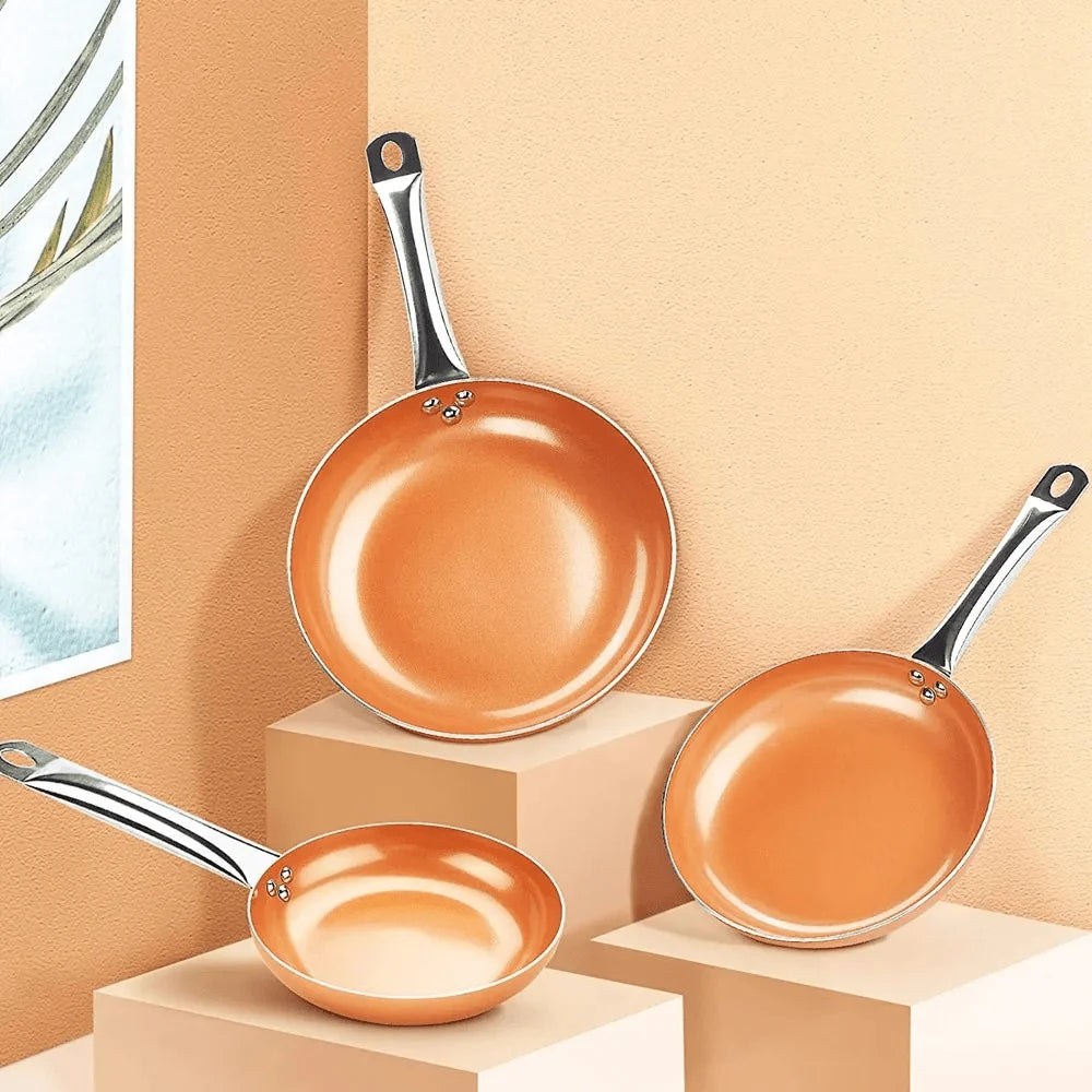 Copper Cooking Pan - Best Non-Stick Cookware for Induction & Oven Use 1