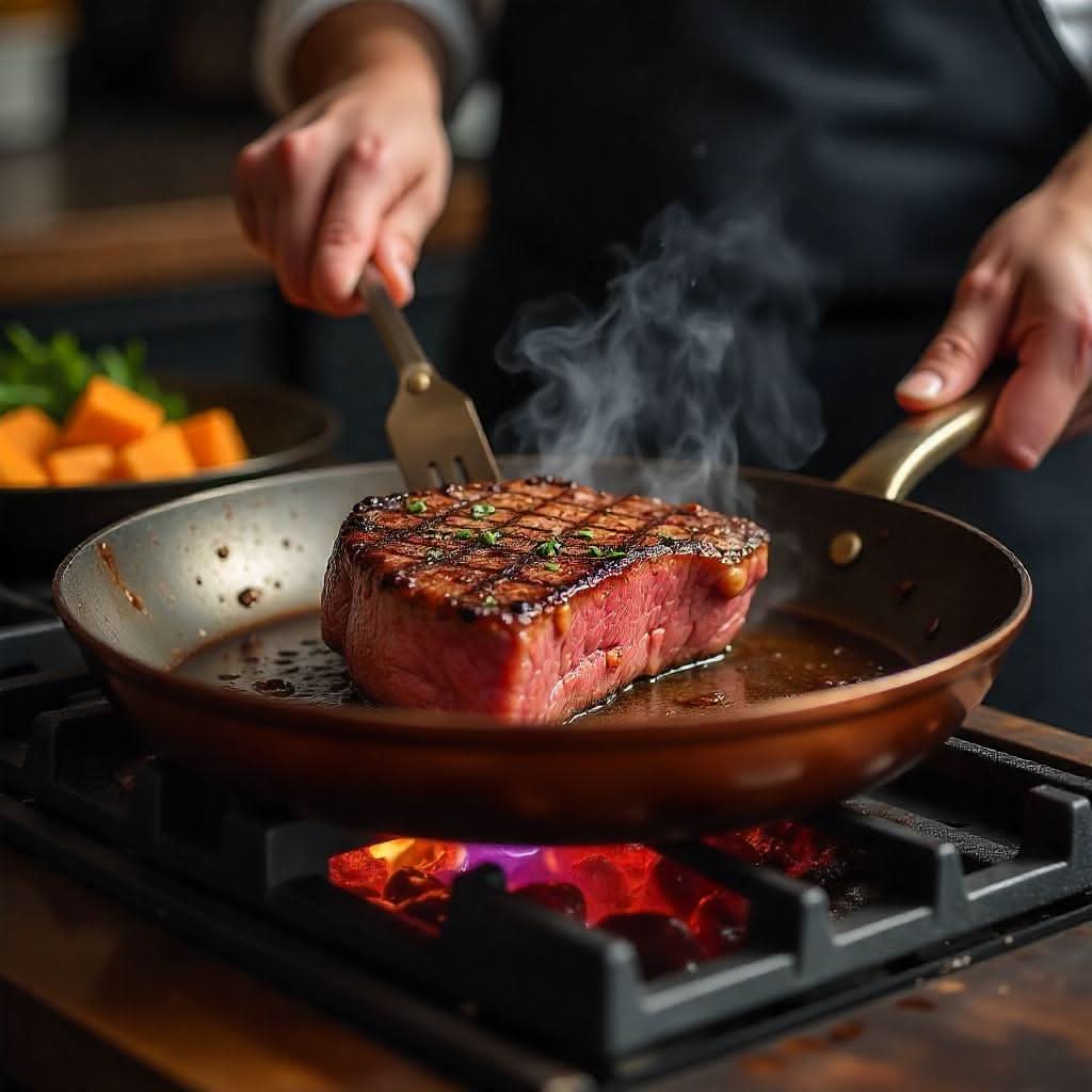 Copper Cooking Pan - Best Non-Stick Cookware for Induction & Oven Use 2