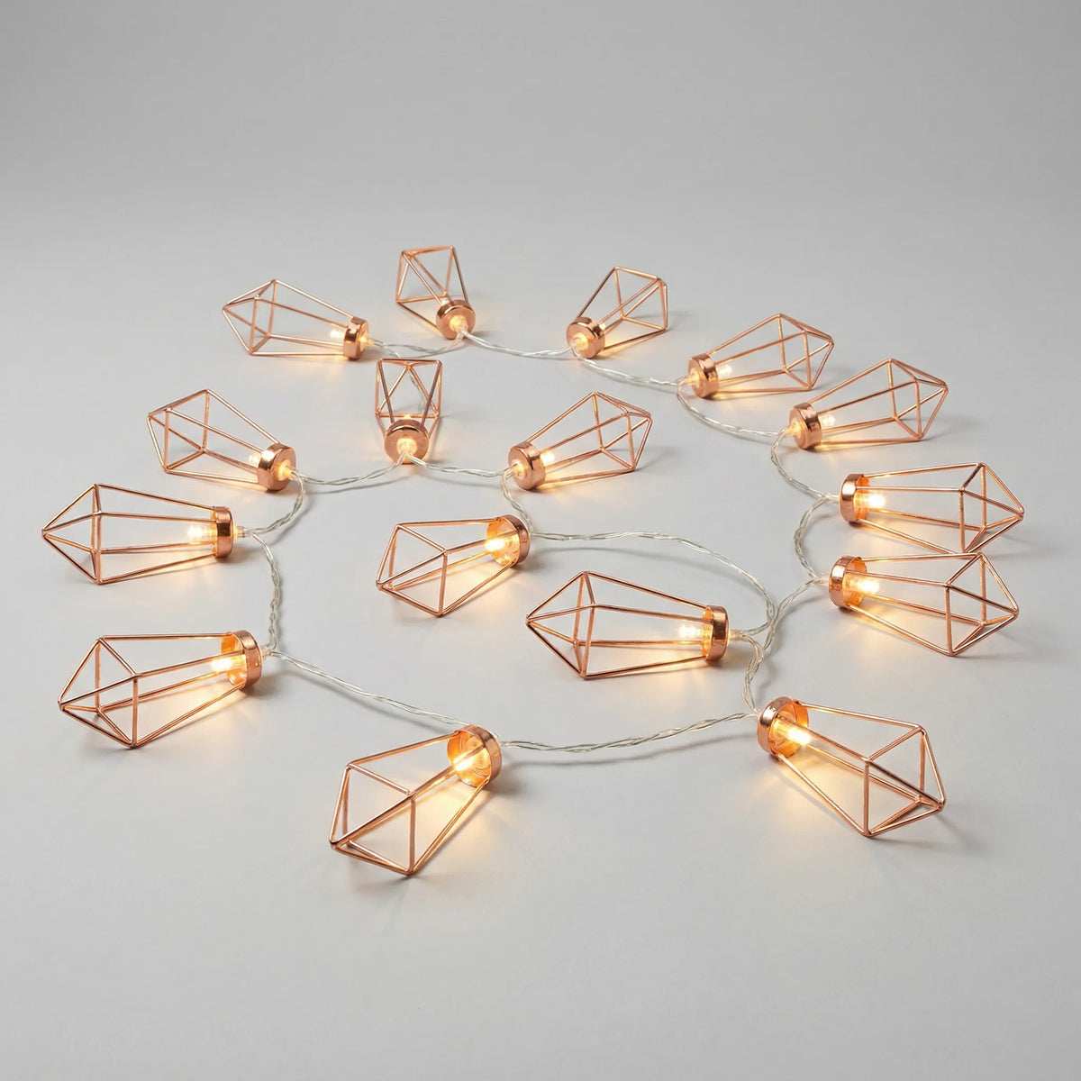 Copper Steel Diamond LED String Lights – 20 Battery Operated Fairy Lights for Indoor and Outdoor Party and Patio Decoration 4