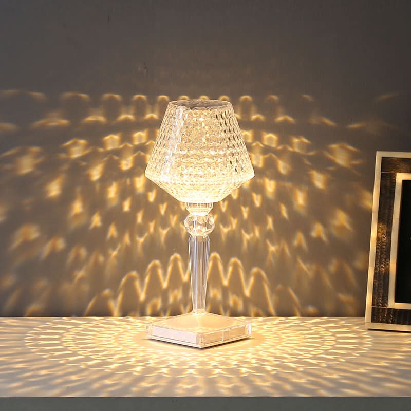 Cordless Table Lamp - USB Rechargeable, Adjustable Brightness, Glass Shade 0