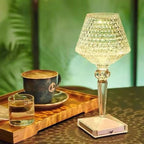 Cordless Table Lamp - USB Rechargeable, Adjustable Brightness, Glass Shade 3