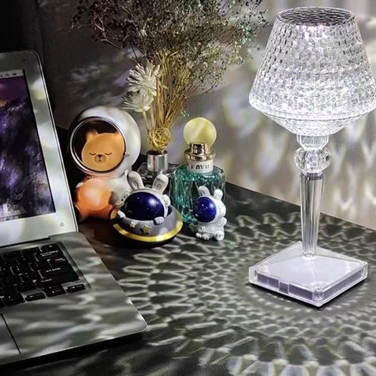 Cordless Table Lamp - USB Rechargeable, Adjustable Brightness, Glass Shade 5