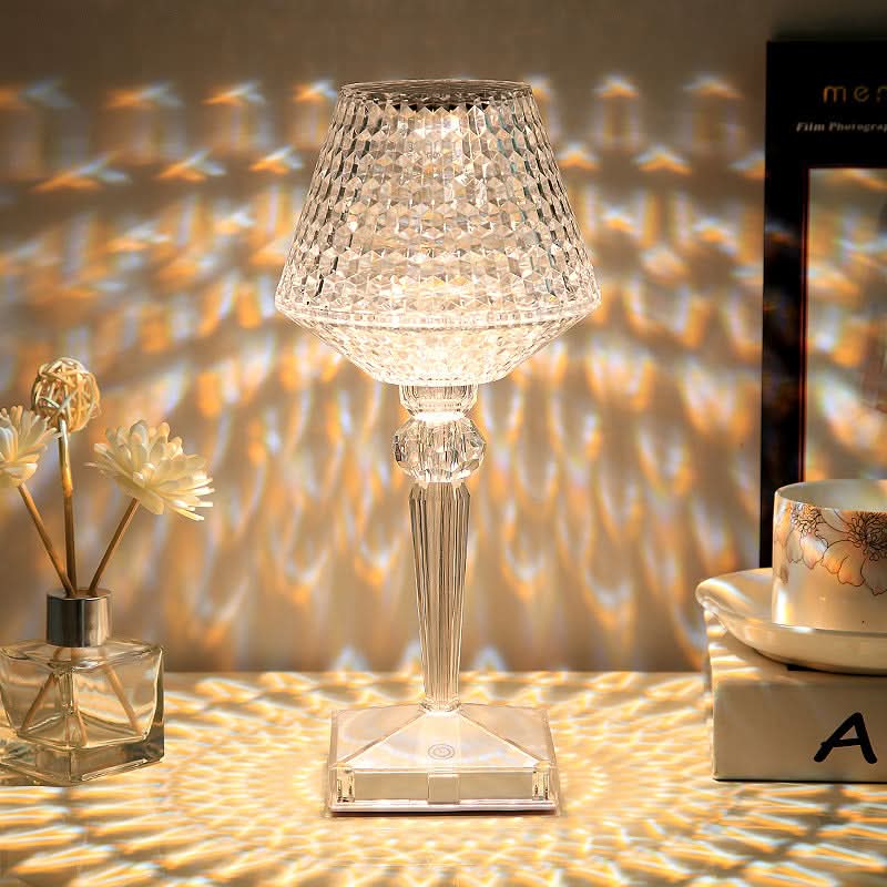 Cordless Table Lamp - USB Rechargeable, Adjustable Brightness, Glass Shade 7