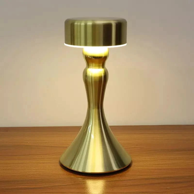 Cordless Table Lamp - Wireless Charger & Touch Dimmer, Gold Finish 2