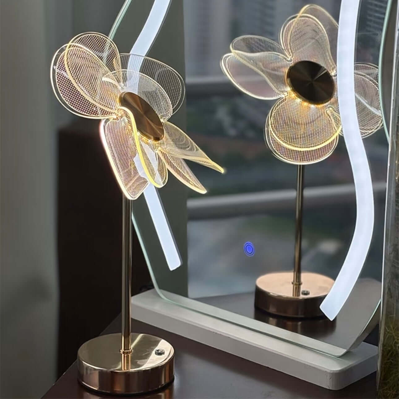 Cordless Table Lamp with Touch Dimming – Nordic Clover Design for Bedroom, Desk, and Living Room 6