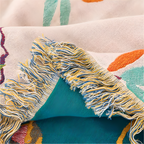 Cotton Bird Tassel Blanket - Lightweight & Breathable Boho Comfort 4