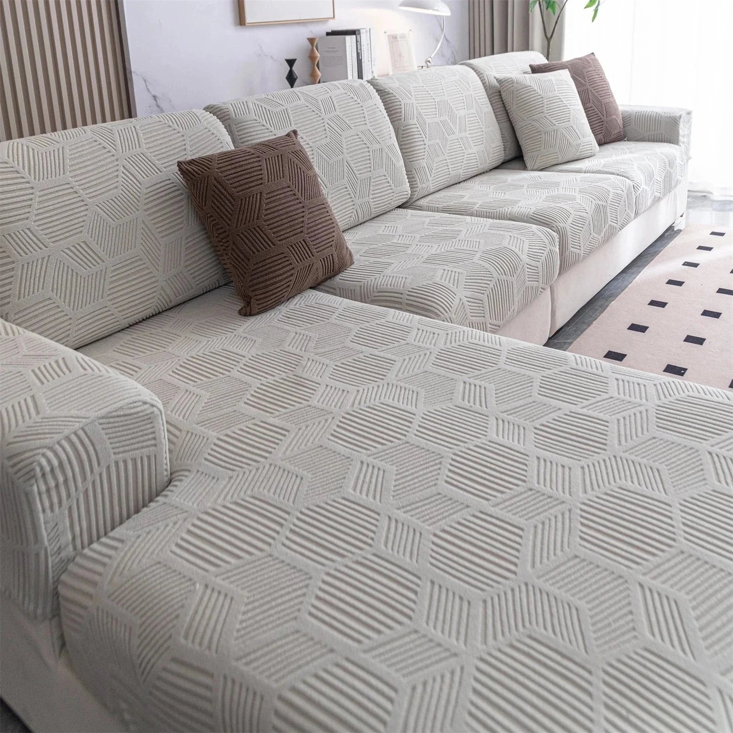 Coverfect Fitted Mattress Cover - Stylish Geometric Plush Design 0